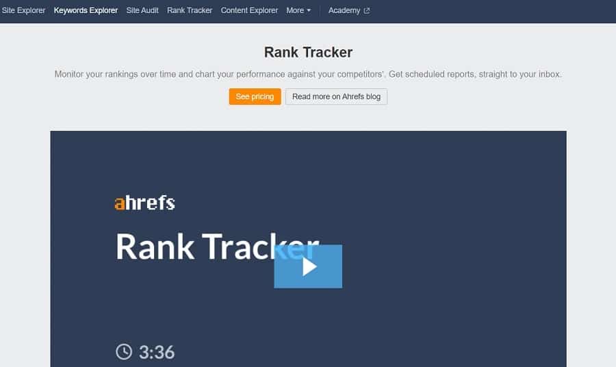 ahrefs miễn phí không sử dụng được Rank Tracker