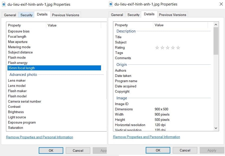Xem Exif của hình ảnh như thế nào