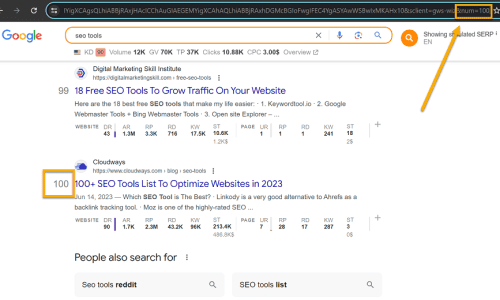 google ngưng hiển thị 100 kết quả